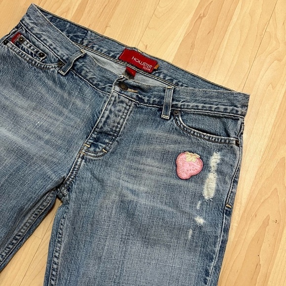 Holster boho  groovy wide denim jeans cropped at ankle - Picture 4 of 5